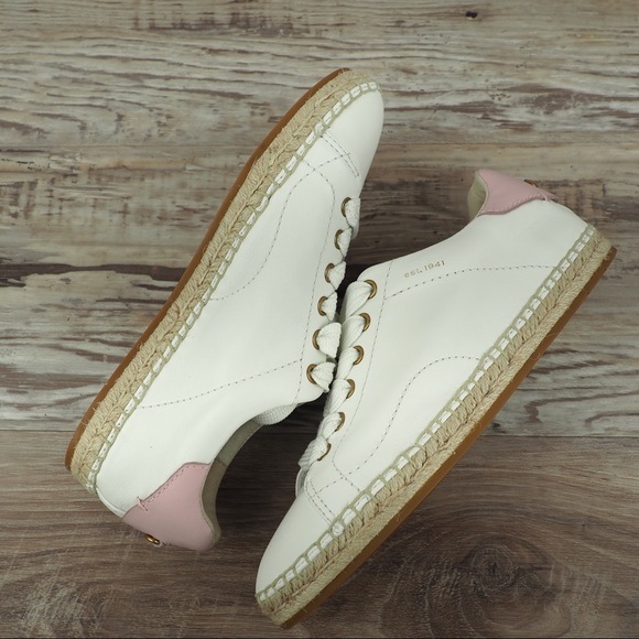 Coach C101 white leather espadrille sneaker 7.5 - Picture 3 of 8